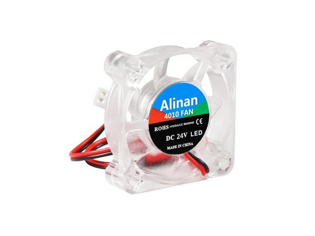 6pcs 4010 24V Color LED Mini Brushless Cooling Fan Transparent 40 * 40 * 10MM 0.05A for 3D Printer, PC, Case, CPU