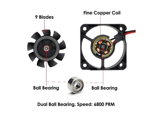 40mm Fan 24V, Ender 3 Fan Upgrade 24 Volt Fans 4010 Dual Ball Bearing, Works for Ender 3 Pro 3X CR-10S for 3D Printer Humidifier Aromatherapy (2 Pack)