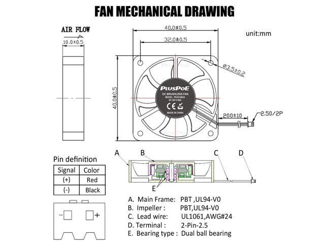 40mm Fan 24V, Ender 3 Fan Upgrade 24 Volt Fans 4010 Dual Ball Bearing, Works for Ender 3 Pro 3X CR-10S for 3D Printer Humidifier Aromatherapy (2 Pack)