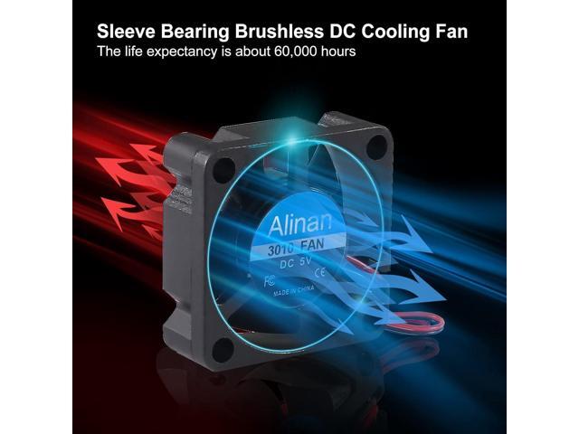 6pcs 3010 5V Fan 30x30x10mm 2-pin Sleeve Bearing Brushless DC Cooling Fan 3D Printer Cooling Fan Computer Fan
