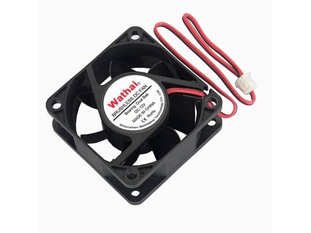 Wathai 60mm x 25mm 12V Waterproof Small Fan Dual Ball High Speed DIY Cooling for RV Refrigerator, Computer Case, Generator, Plant Tank or Terrarium...