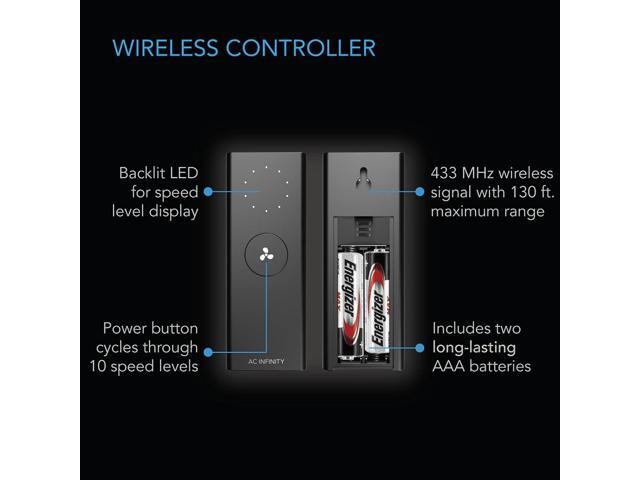 AC Infinity Controller 63, Wireless Remote Controller with 10 Fan Speed Programming, Cooling and Ventilation for CLOUDLINE Airlift CLOUDWAY Fans