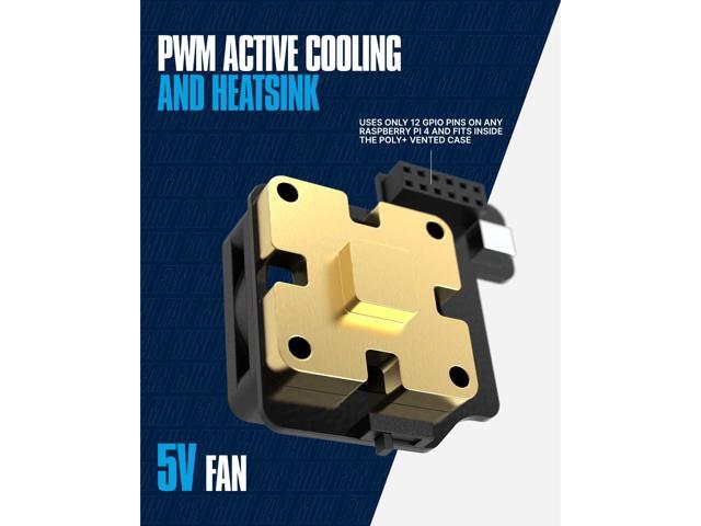 Argon Mini Fan HAT with Built-in Heatsink ON-Off Switch for The Heatsink Fan Fully Controllable PWM HAT 2 Pieces of Fan per Pack