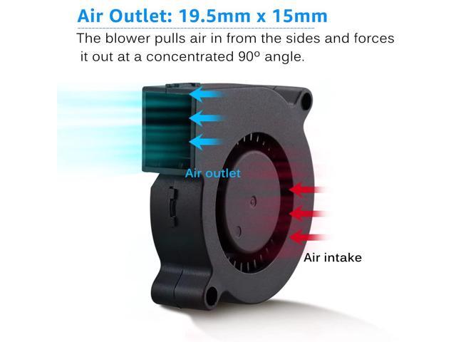 GDSTIME 2Pcs 50mm 5015 Blower Fan 24V Brushless Dual Ball Bearing Turbo Cooling 50x15mm 2Pin 39 inch Cable for 3D Printer Hotend Extruder