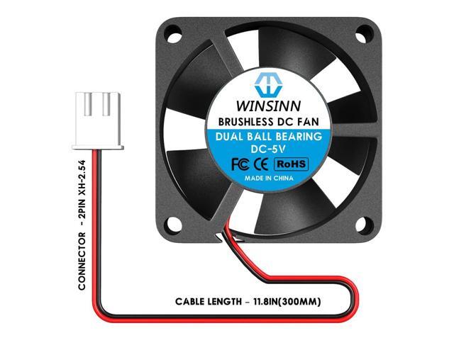 WINSINN 30mm Fan 5V, 3D Printer Micro 5 Volt Fans 3010 Dual Ball Bearing, Brushless Cooling 30mmx10mm 2PIN (Pack of 2Pcs)