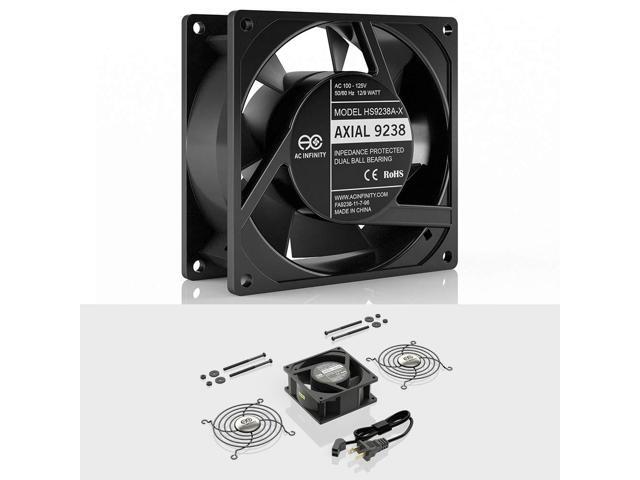AC Infinity AXIAL 9238, Muffin Fan, 120V AC 92mm x 38mm High Speed, for DIY Cooling Ventilation Exhaust Projects