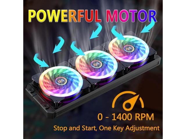 DS 120MM Wire Rainbow RGB Case Fans with Controller for PC Cases, Computer Case ATX Full Tower, Middle Tower (LED Fans 3PACK Kit, 2PACK LED Strip,...
