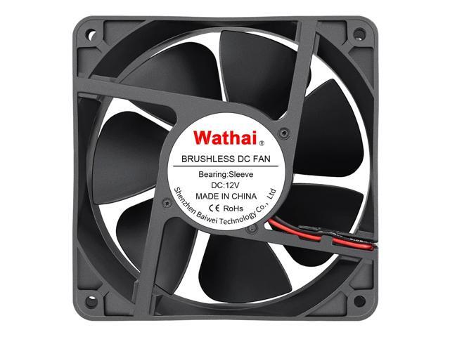 Wathai 2Pin 120mm x 38mm Brushless Cooling Case Fan 12V 2pin DC High Airflow Cooler Fan