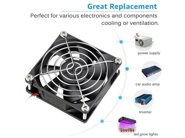 GDSTIME 2 Pack 80mm x 25mm Dual Ball Bearings High Speed 4500RPM 12V DC Brushless Cooling Fan