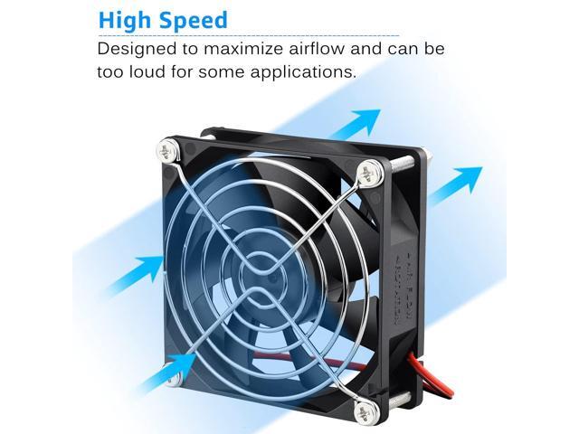 GDSTIME 2 Pack 80mm x 25mm Dual Ball Bearings High Speed 4500RPM 12V DC Brushless Cooling Fan