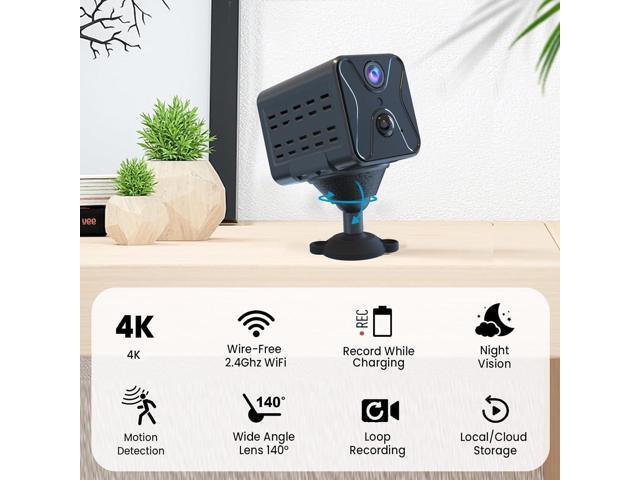 javiscam 2025 Upgraded Security Camera,4K Mini Spy Camera,WiFi Cam with Night Vision,Remote Viewing,2800mAh Long Battery Life, Motion...