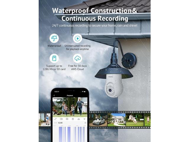 LaView 4MP Bulb Security Camera 2.4GHz,360° 2K Security Cameras Wireless Outdoor Indoor Full Color Day and Night, Motion Detection, Audible Alarm,...