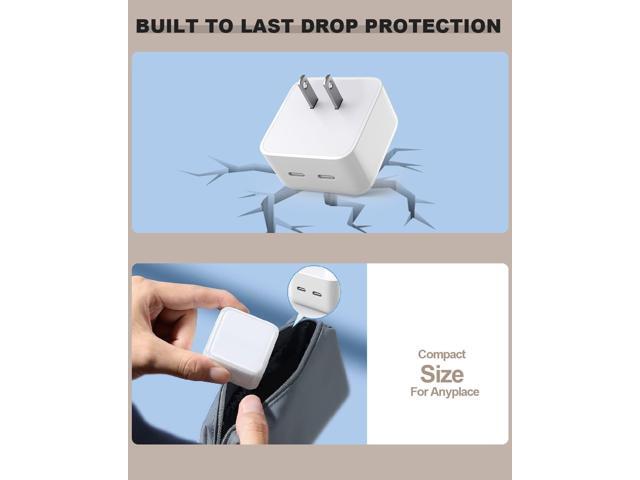 Fast iPhone 15 Charger Block, 2 Pack 40W Dual USB C Wall Charger PD Fast Charging Block Type C Foldable Charger Power Adapter Plug Box Apple...