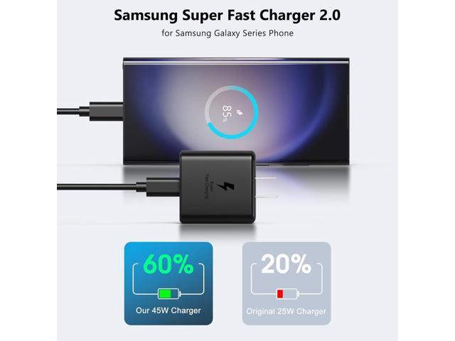 45W Samsung Charger USB C Super Fast Charging for Samsung Galaxy S25,S25 Ultra,S24,S23,S22,A54,Z Fold/Flip 6,5,4,Galaxy Tab S10,S9,S8,Galaxy...