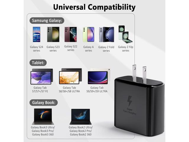 45W Samsung Charger USB C Super Fast Charging for Samsung Galaxy S25,S25 Ultra,S24,S23,S22,A54,Z Fold/Flip 6,5,4,Galaxy Tab S10,S9,S8,Galaxy...