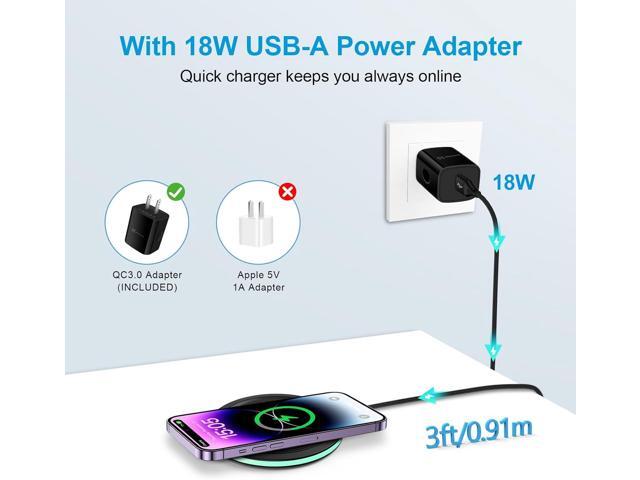 Pixel 7a 8 Pro Wireless Charger Pad, 15W Fast Wireless Charging Pad with Adapter for Google Pixel 8 7 Pro 7 6 Pro 6, iPhone 15 14 13 12 Pro...