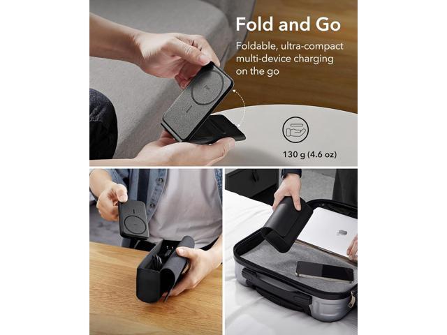 ESR 3 in 1 Charger for Magsafe, Travel Charger Stand for Magsafe, Made for Apple Watch Certified, Foldable Charging Station Compatible with Magsafe...