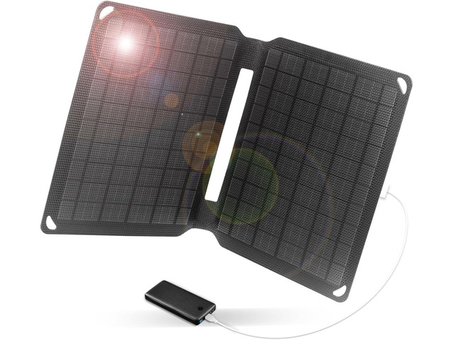 10W Portable Solar Panel 5V 2A(Max) Foldable Solar Charger,IP67 Waterproof Monocrystalline Silicon Cells with USB Port Compatible with Cell...