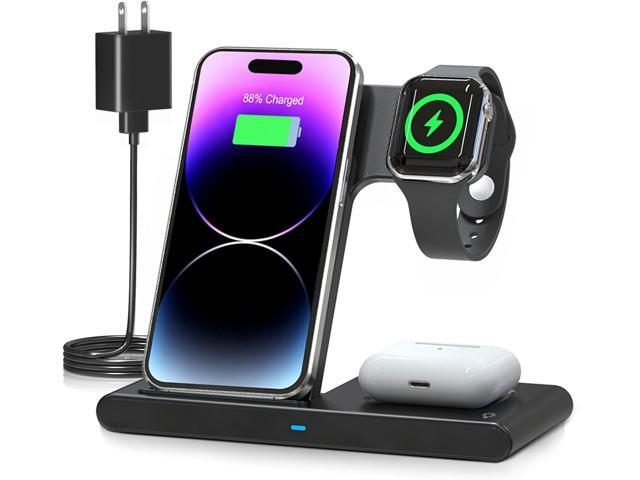 Wireless Charger iPhone Charging Station: 3 in 1 Charger Stand Multiple Devices for Apple - iPhone 15 14 Pro Max 13 12 11 - Watch 9 8 7 6 5 4 3 2...