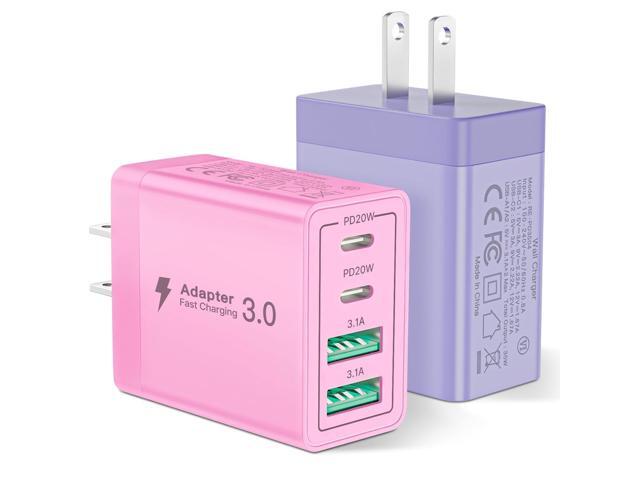 [2 Pack] USB C Charger Block, Aioneus 40W 4-Port QC+PD 3.0 Power Adapter, Fast Charging Block Type C Multiport Plug USB C Wall Charger for iPhone...