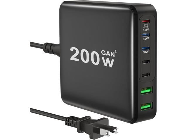 USB C Charger, 185W 7 Ports Fast GaN Charging Station, 65W Laptop Charger Compatible with MacBook Pro/Air, iPad, iPhone 14/14 Plus/14 Pro/14 Pro...