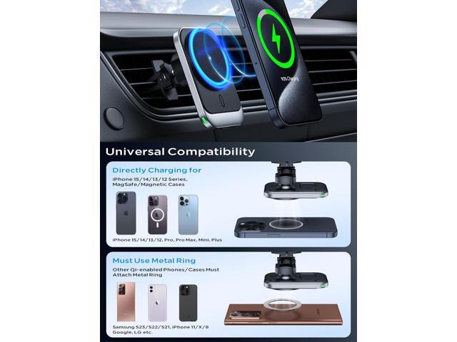 Hinyx for MagSafe Car Mount Charger, 15W Magnetic Wireless Car Charger Vent Dash Charging Phone Holder Mount for iPhone 15 14 13 12 11 Pro Max Plus...