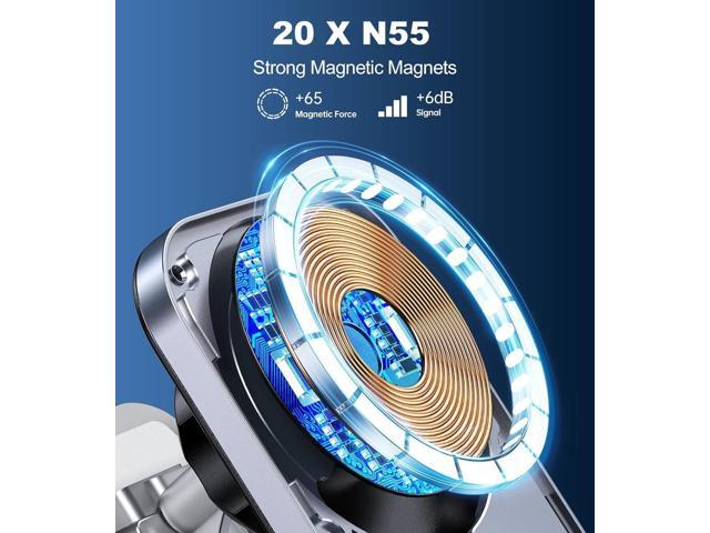for MagSafe Car Mount Charger With Adapter, Magnetic Wireless Charger for Car Vent [2024 Upgraded Magnet] 360° Rotation iPhone Car Charger...
