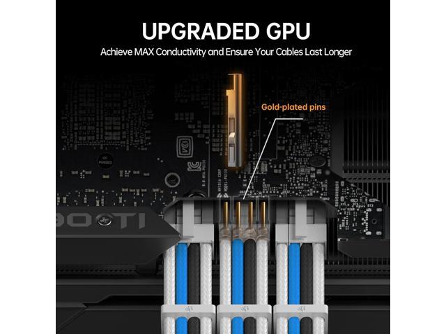 Asiahorse Customization Mod Sleeve Extension Power Supply Cable Kit 16AWG ATX/EPS/8-Pin PCI-E/6-pin PCI-E (Mix Color, Blue-White)