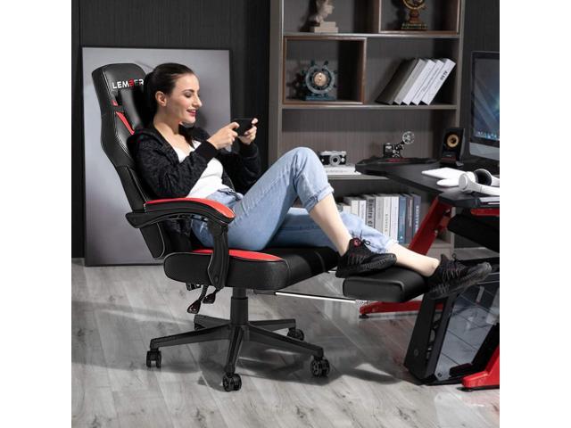 LEMBERI Video Game Chairs with footrest, Big and Tall Gamer Chair for Adults, 400lb Capacity, Racing Style Computer Chair with Headrest and Lumbar...