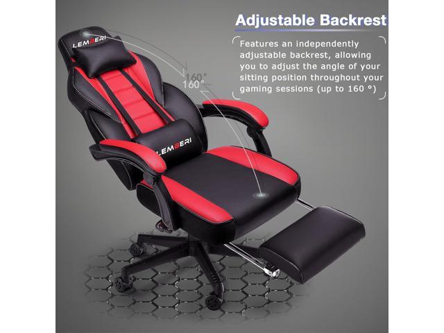LEMBERI Video Game Chairs with footrest, Big and Tall Gamer Chair for Adults, 400lb Capacity, Racing Style Computer Chair with Headrest and Lumbar...