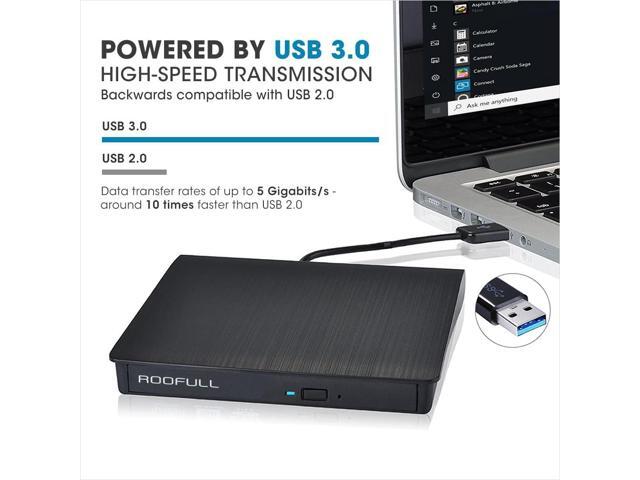 External CD DVD Drive USB 3.0 Portable DVD & CD-ROM +/-RW Player Burner Reader Writer Rewriter Adapter Optical Disc Drive for Laptop PC Windows...