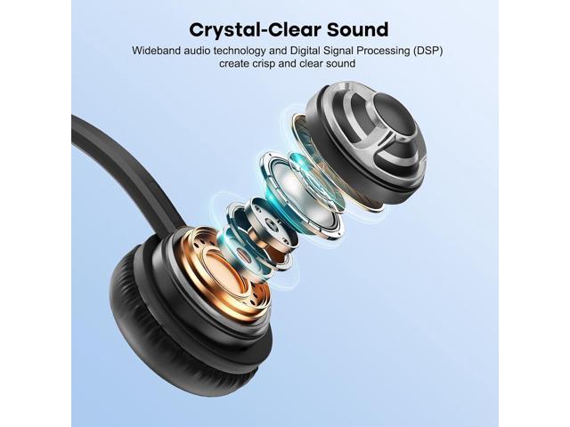 MKJ USB Headset with Microphone for PC, Computer Headset with Noise Cancelling Mic for Call Center and Office, Wired Headphones for Laptop UC...