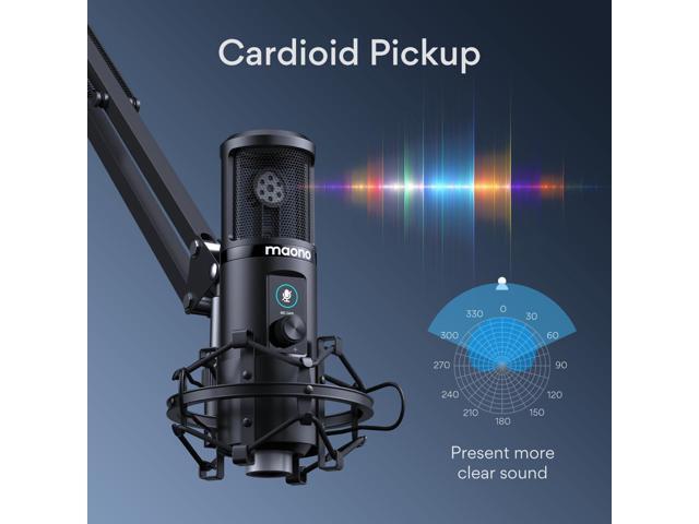 MAONO USB Microphone, Professional Condenser Computer PC Mic with One-Touch Mute, Gain Control for Podcast, Recording, Gaming, Streaming, Zoom...