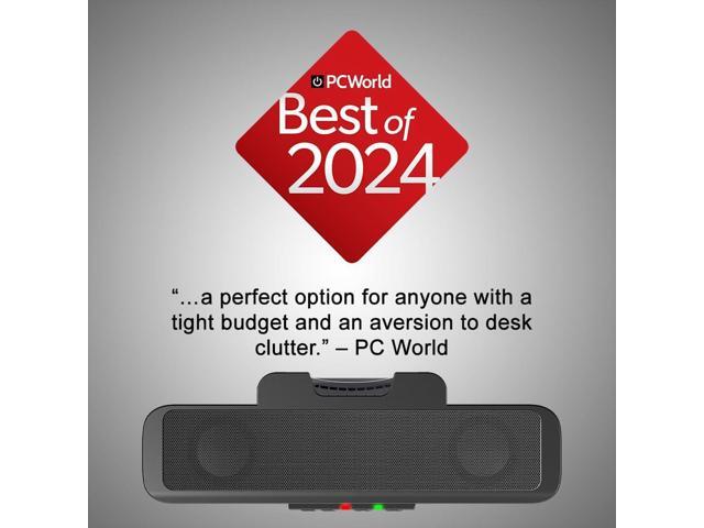 Cyber Acoustics USB Speaker Bar (CA-2890) Stereo USB Powered Speaker, Easily Clamps to Monitor, Convenient Controls