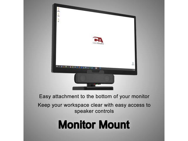 Cyber Acoustics USB Speaker Bar (CA-2890) Stereo USB Powered Speaker, Easily Clamps to Monitor, Convenient Controls