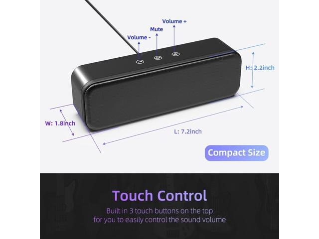 LIELONGREN [Newer] USB Computer Speakers for Desktop, Laptop Speaker, PC Speaker, Small Computer Soundbar with Hi-Quality Sound, Loud Volume, Rich...