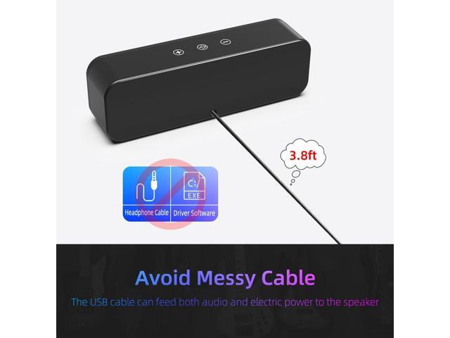 LIELONGREN [Newer] USB Computer Speakers for Desktop, Laptop Speaker, PC Speaker, Small Computer Soundbar with Hi-Quality Sound, Loud Volume, Rich...