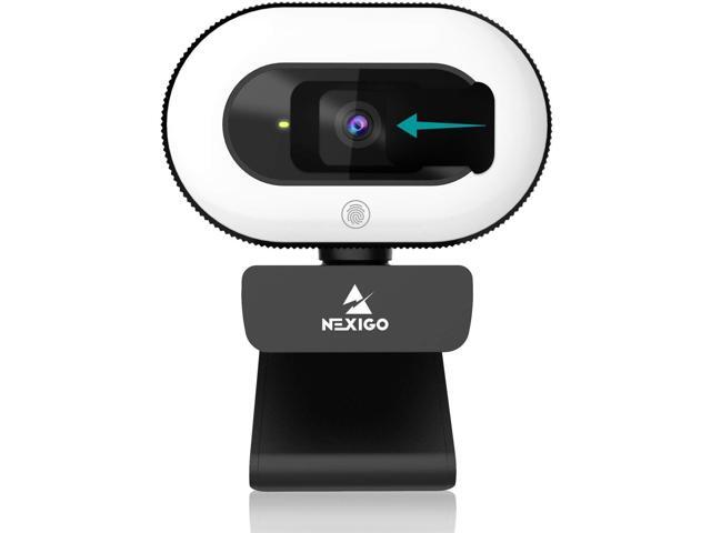 NexiGo StreamCam N930E with Software, 1080P Webcam with Ring Light and Privacy Cover, Auto-Focus, Plug and Play, Web Camera for Online Learning,...