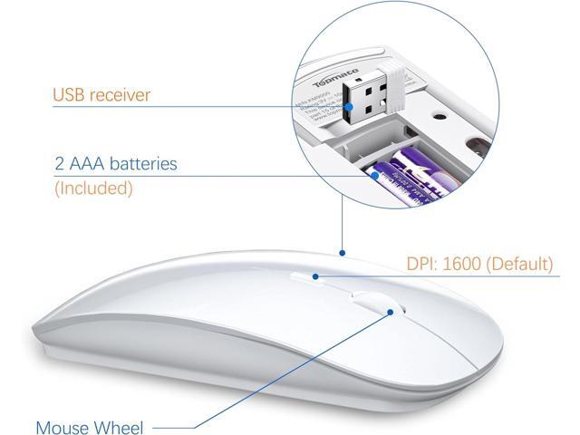 TopMate Wireless Keyboard and Mouse Ultra Slim Combo, 2.4G Silent Compact USB Mouse and Scissor Switch Keyboard Set with Cover, 2 AA and 2 AAA...