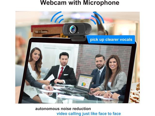 Webcam 1080p, Webcam with Microphone, USB Web Camera 110°Wide View, Plug and Play Computer Camera, Laptop Desktop Webcam for Conferencing...