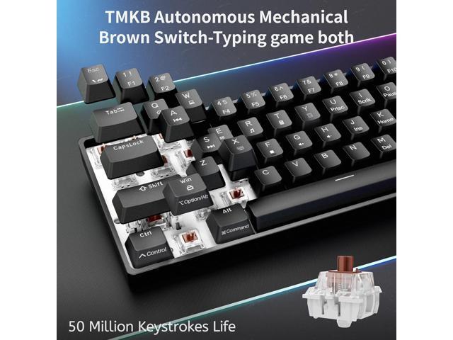 DIERYA 60% Mechanical Keyboard, DK61se Wired Gaming Keyboard with Brown Switches, LED Backlit Ultra-Compact 61 Keys Mini Office Keyboard for...