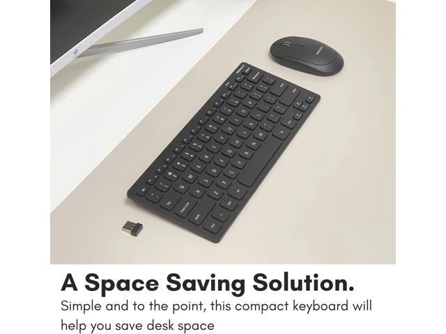 Macally Mini Compact Keyboard - Wireless Keyboards for Desktop PC, Surface, Chromebook, Notebook, Laptop Keyboard, Slim Key Board with 2.4G...