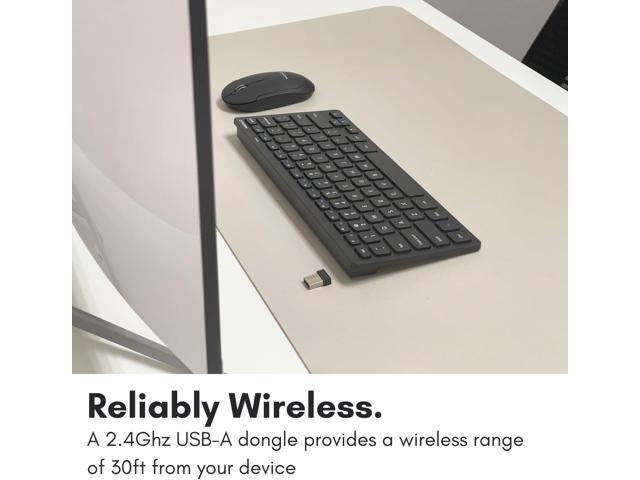 Macally Mini Compact Keyboard - Wireless Keyboards for Desktop PC, Surface, Chromebook, Notebook, Laptop Keyboard, Slim Key Board with 2.4G...