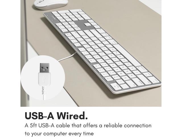 Macally Ultra-Slim USB Wired Keyboard with Number Keypad for Apple Mac Pro, MacBook Pro/Air, iMac, Mac Mini, Laptop Computers, Windows Desktop PC...