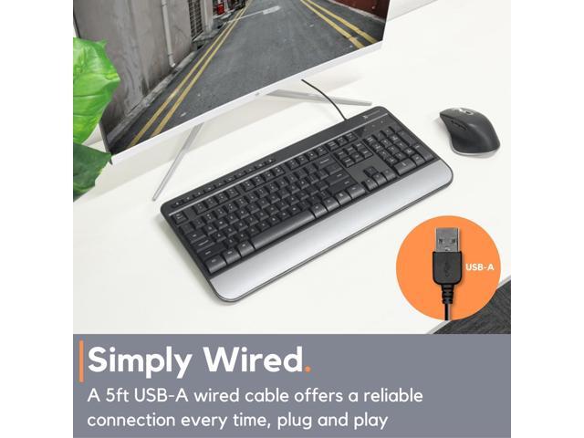 X9 Performance Multimedia USB Wired Keyboard - Comfortable Typing - Ergonomic Full Size Keyboard with Wrist Rest and 114 Keys - External Computer...