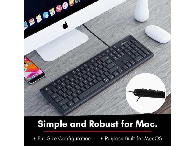Macally Full Size Wired Mac Keyboard - Compatible with All Macs with USB Port - Wired Keyboard for Mac Mini / Pro, Macbook Pro/Air, iMac with...