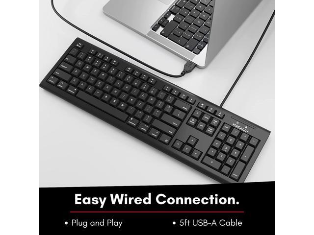 Macally Full Size Wired Mac Keyboard - Compatible with All Macs with USB Port - Wired Keyboard for Mac Mini / Pro, Macbook Pro/Air, iMac with...