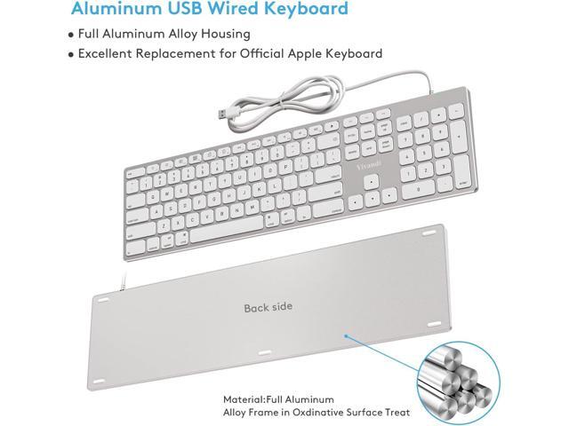 All-Aluminum Keyboard for Apple Mac OS,Well-Built and Duralable, USB-A/USB-C Wired Keyboard with Numeric Keypad for iMac/Mac Mini or MacBook...