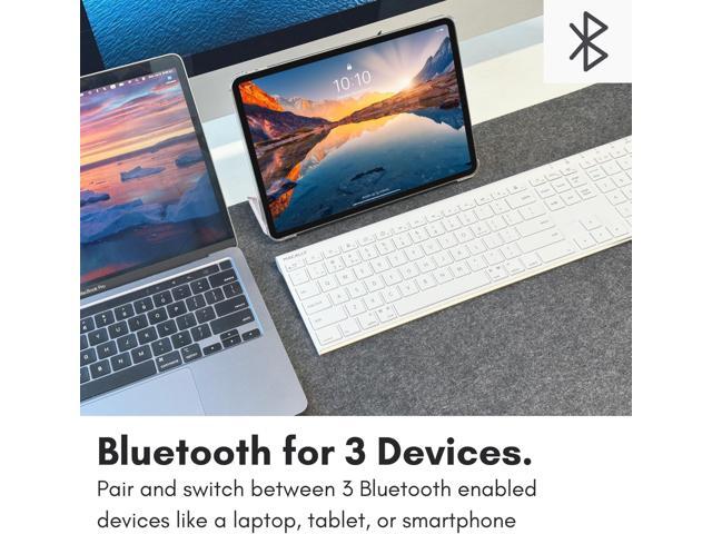 Macally Wireless Bluetooth Keyboard for Mac or Windows PC - Compatible Apple Keyboard Rechargeable - Multi-Device Keyboard, Up to 3 Devices with...