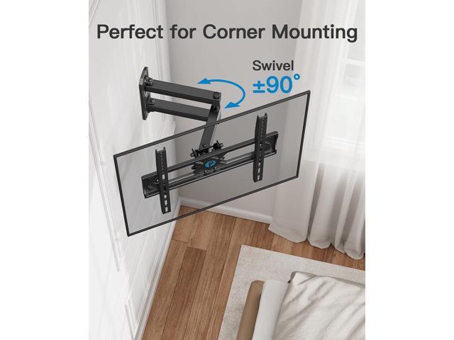 Pipishell Full Motion TV Wall Mount for 26-60 Inch Flat Curved TVs, Heavy Duty Single Articulating Arms TV Bracket Up to VESA 400x400mm and 77lbs,...